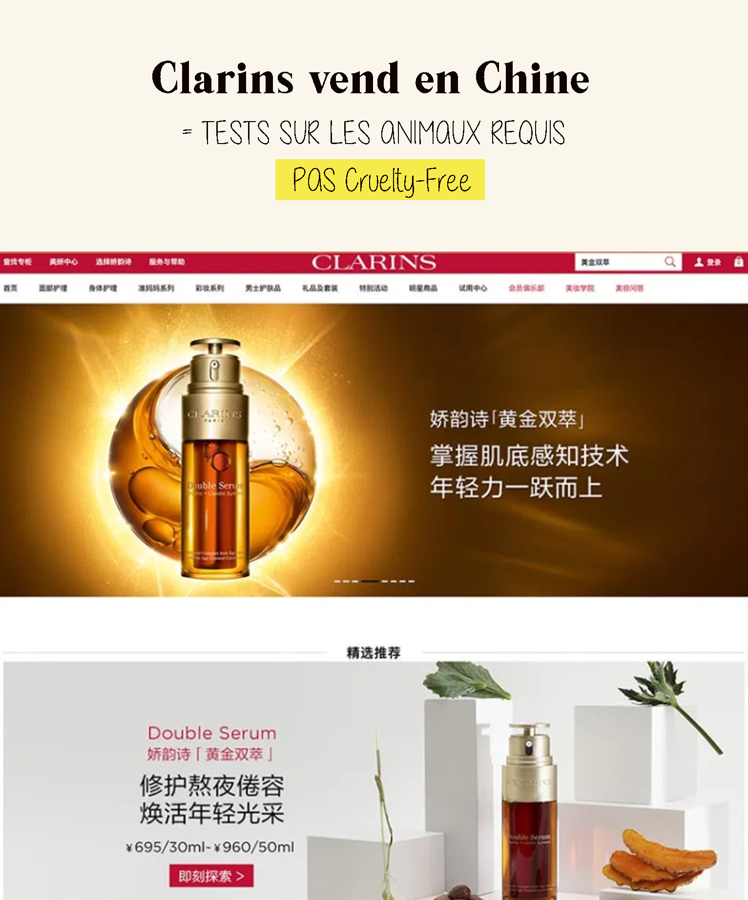 Site web Clarins Chine